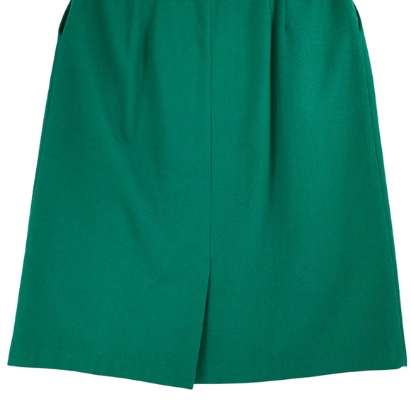 Vintage Kelly Green Wool Blend Pencil Skirt with Pockets made by TanJay Petites. - Picture 9 of 15